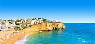 Albufeira beach in Portugal