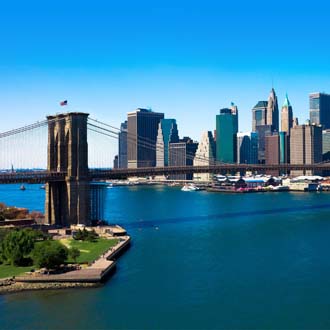 De Brooklyn Bridge naar Manhattan New York