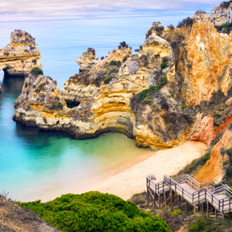 Het prachtige Camilo Beach in Lagos. Algarve, Portugal