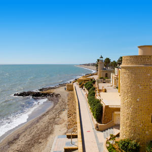 Kasteel aan de kust van Roquetas de Mar, Spanje
