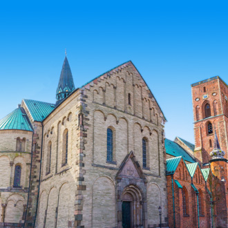 Uitzicht op een kathedraal in Kopenhagen