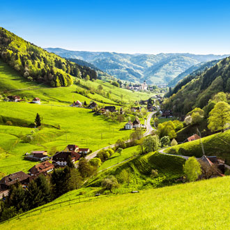 Groene vallei met bergen Schwarzwald