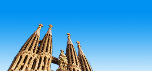 De torens van de Sagrada Familia in Barcelona