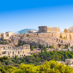 Uitzicht op de Akropolis