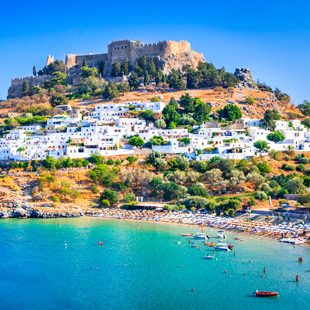 Lindos stad op het eiland Rhodos