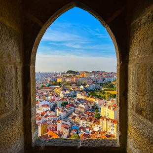 Uitzicht op de stad vanaf kasteel São Jorge
