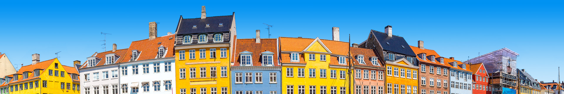 Gekleurde gebouwen in Denemarken