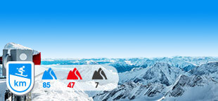 Skigebied Zugspitz met besneeuwde bergen